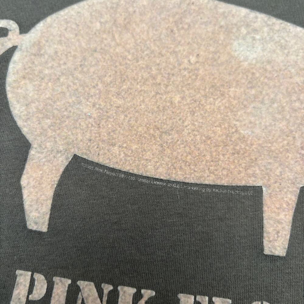 Vintage Y2K Pink Floyd Flocked Pink Pig Brown Short Sleeve T Shirt Men's Small - Picture 3 of 13